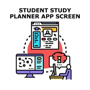 Student study planner app screen concept Stock Illustration