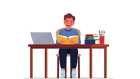 Student Studying and Education Concept Illustration Stockbeeldmateriaal 333692991