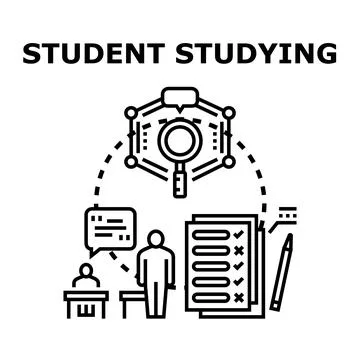 Student studying education concepts and learning development Stock Illustration