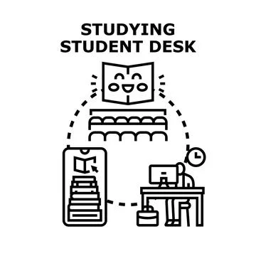 Student studying education process learning knowledge concept Stock Illustration