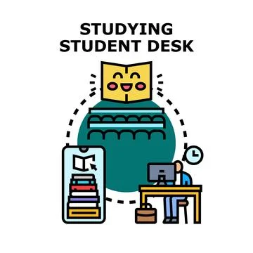 Student studying education process learning knowledge concept Stock Illustration
