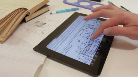 Student Studying engineering Tablet. Vidéo 49964760