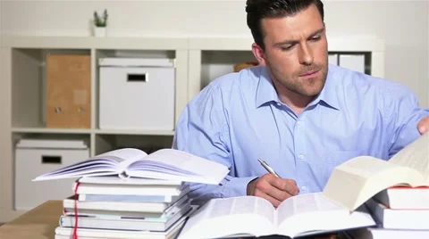 Student studying for exams Stock Footage 11019618