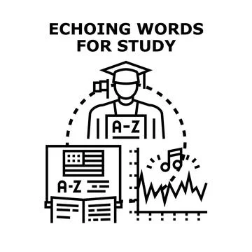 Student studying language, education, and pronunciation training Stock Illustration