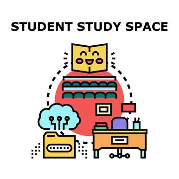 Student studying learning and education concept illustration Stock Illustration