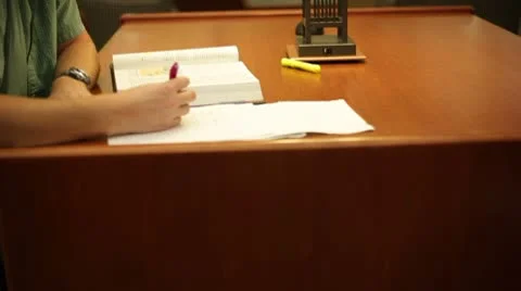 Student studying in library. Stock Footage 8848622