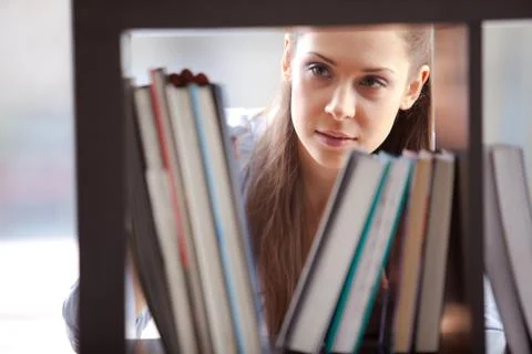 Student studying in the library Stock Photos