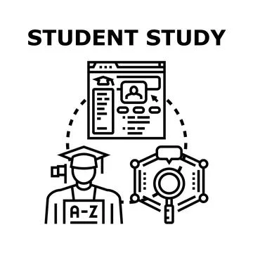 Student studying online course for education future Stock Illustration
