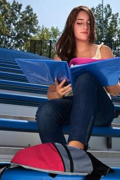 Student studying outdoors Stock Photos