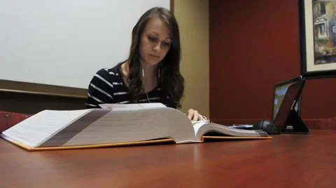 Student studying in a room Stock Footage 51201457