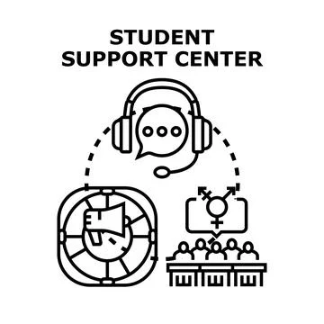 Student support center offering guidance and assistance Stock Illustration