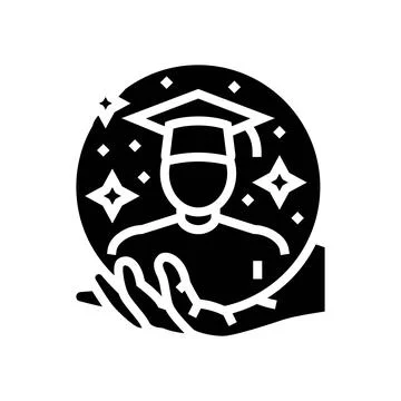 Student support online learning platform glyph icon vector illustration Stock Illustration