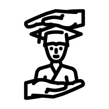 Student support online learning platform line icon vector illustration Stock Illustration