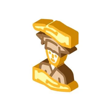 Student support online learning platform isometric icon vector illustration Illustrazione stock