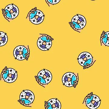 Student support online learning platform vector seamless pattern 스톡 일러스트