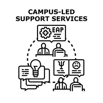 Student support services providing comprehensive assistance and well being Stock Illustration