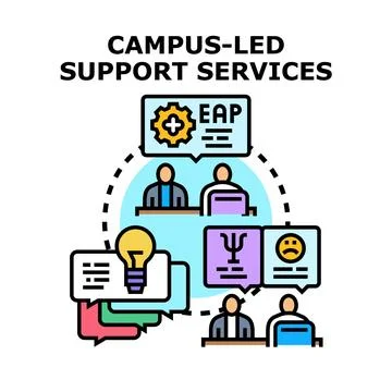Student support services providing comprehensive assistance and well being Stock Illustration