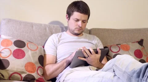 Student on Tablet Relaxing Stock Footage 40274452
