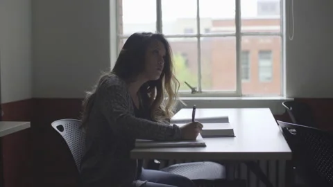 Student Takes Notes In Classroom 스톡 동영상 208720411