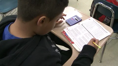 Student taking test (9 of 11) Stock Footage 8698092