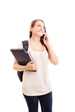 Student talking on a phone Stock Photos