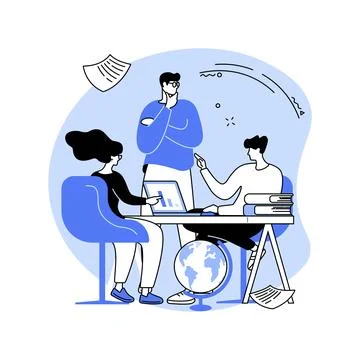 Student teamwork isolated cartoon vector illustrations. Stock Illustration