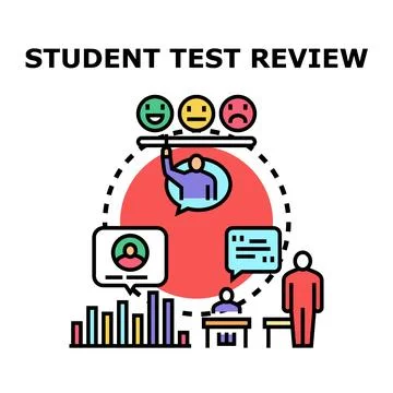 Student test review collecting performance feedback data Stock Illustration