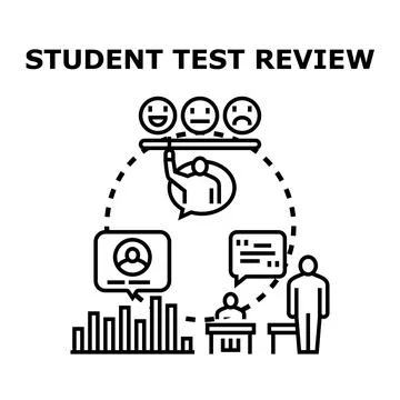 Student test review collecting performance feedback data Stock Illustration