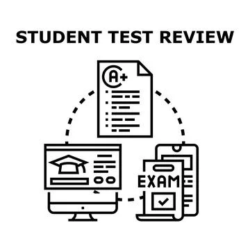 Student test review concept digital education system 库存插图