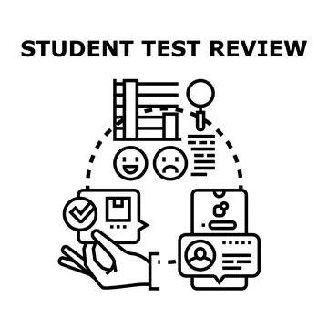 Student test review concept evaluating academic performance online Stock Illustration