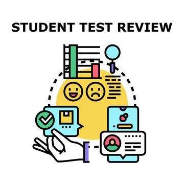 Student test review concept evaluating academic performance online 库存插图