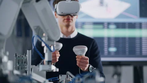 Student Testing Interface Of Bionic Hand Stock Footage 182946442