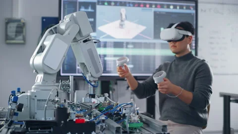 Student Testing Interface Of Bionic Hand Stock Footage 182948089