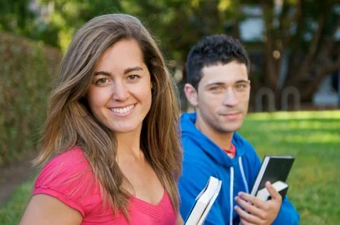 Student with text book Stock Photos