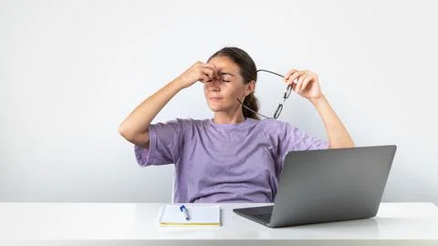 The student is tired of learning, needs a break for rest Stock Photos
