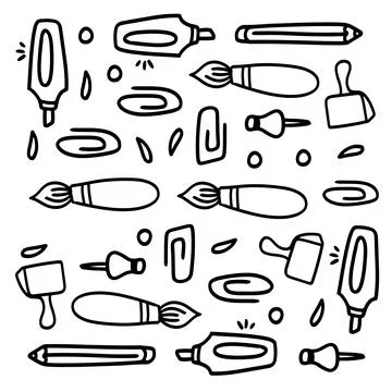 Student tools set bundle vector design Illustrazione stock