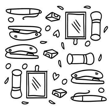 Student tools set bundle vector design Illustrazione stock