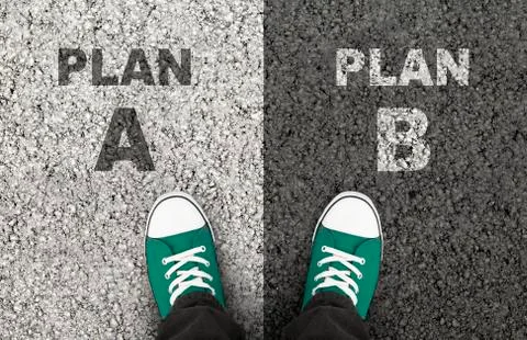 Student is torn between plan A and B Foto stock