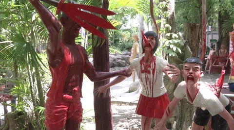 Student Torture Statue at Hell Temple 動画素材 65962505