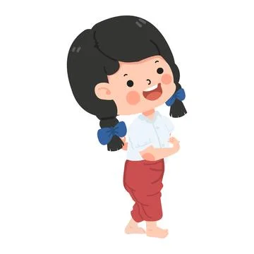 Student of traditional Thai dancer Stock Illustration