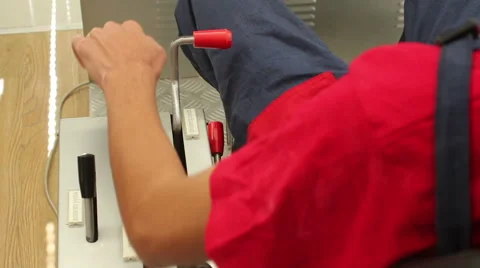 Student training in simulator of excavator Stock Footage 64801699