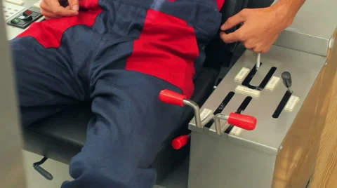 Student training in simulator of excavator Stock Footage 64801731