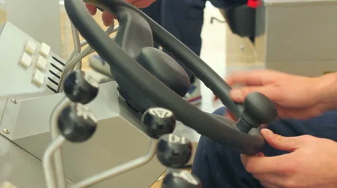 Student training in simulator of excavator Stock Footage 64801752