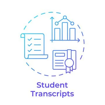 Student transcripts blue gradient concept icon 스톡 일러스트