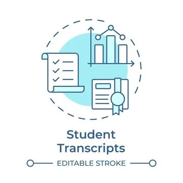 Student transcripts soft blue concept icon Illustrazione stock