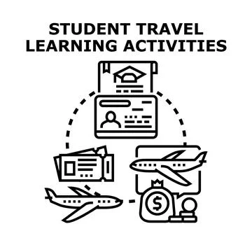 Student travel learning activities concept vector Stock Illustration