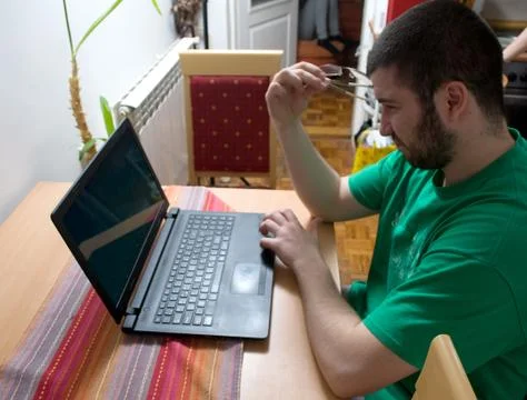 Student trying out different ways of learning Stock Photos