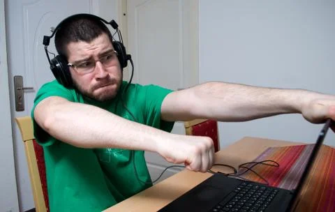 Student trying out different ways of learning Stock Photos