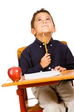 Student: trying to think of answer Stock Photos