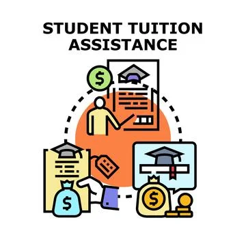 Student tuition assistance program for academic enrollment Stock Illustration